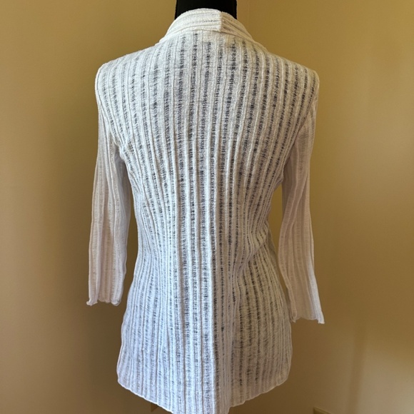 *JM COLLECTION* Petite White Long Sleeve Open-Front Cardigan Sweater Size PM - Picture 4 of 9